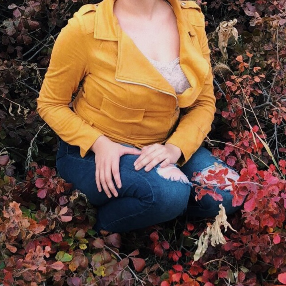 yellow suede jacket